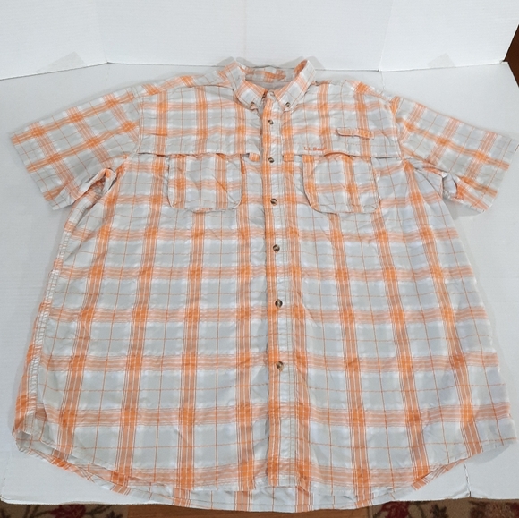 LL Bean Short Sleeve Plaid Tropicwear Shirt - Picture 2 of 5